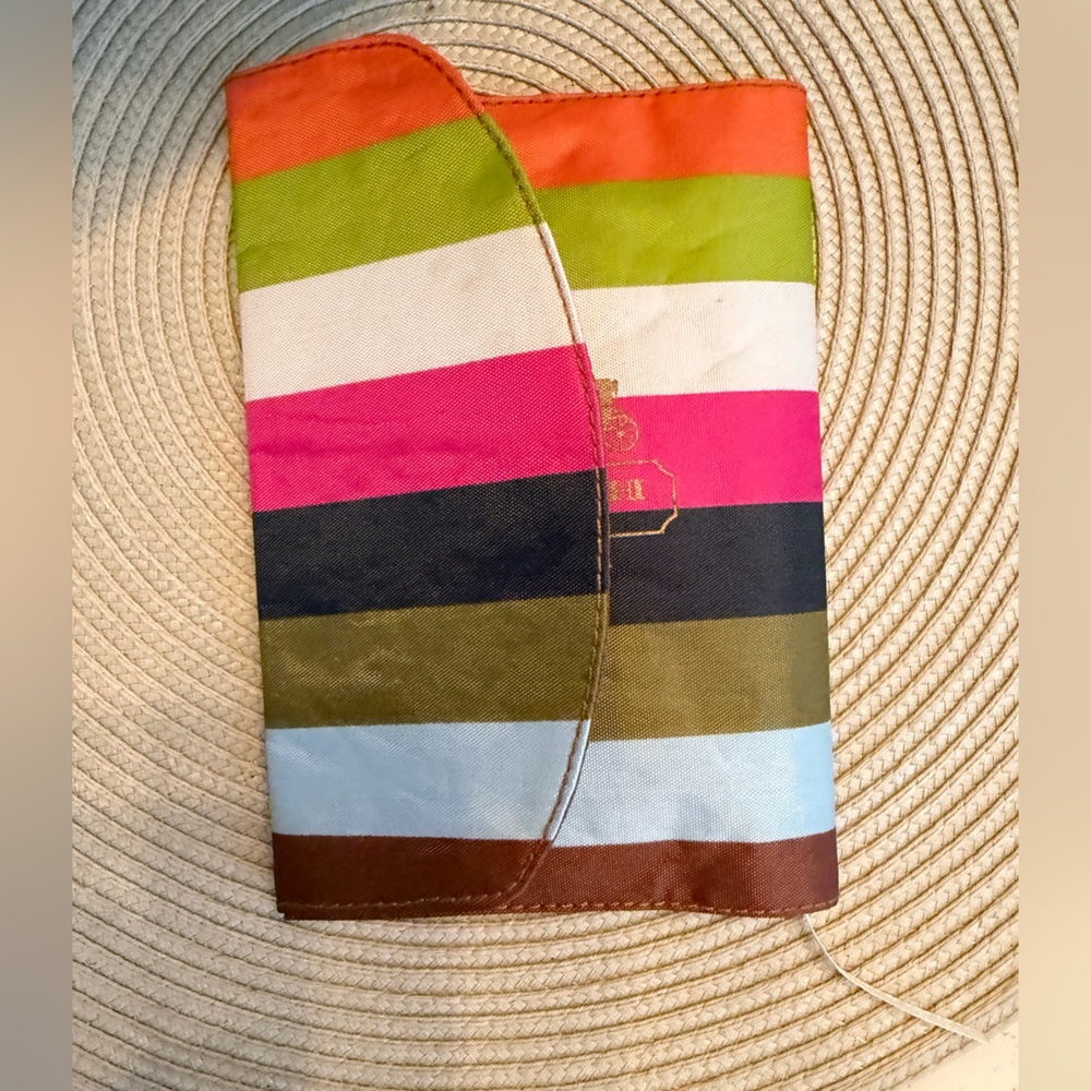 Coach Legacy Striped Canvas Envelope Pouch with Gold Logo for Passport/Ledger - Picture 6 of 9